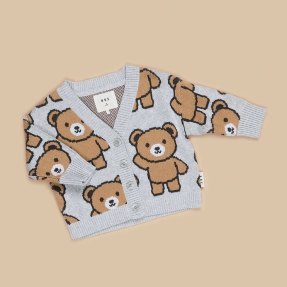 HUXBABY KIDS HELLO HUX BOXY CARDIGAN
